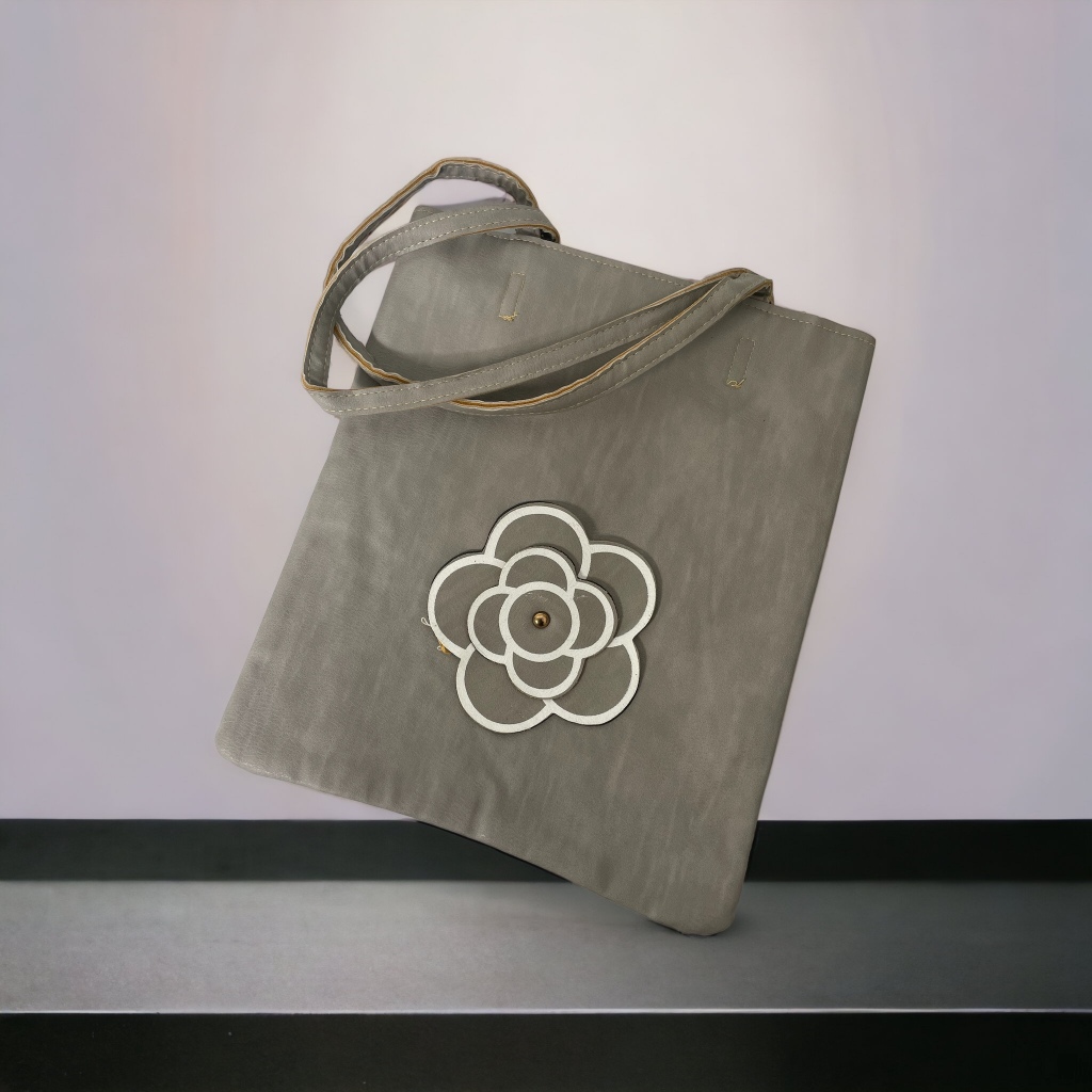 Tas Tote Bag Wanita Motif Bunga Daun - Gambar 3