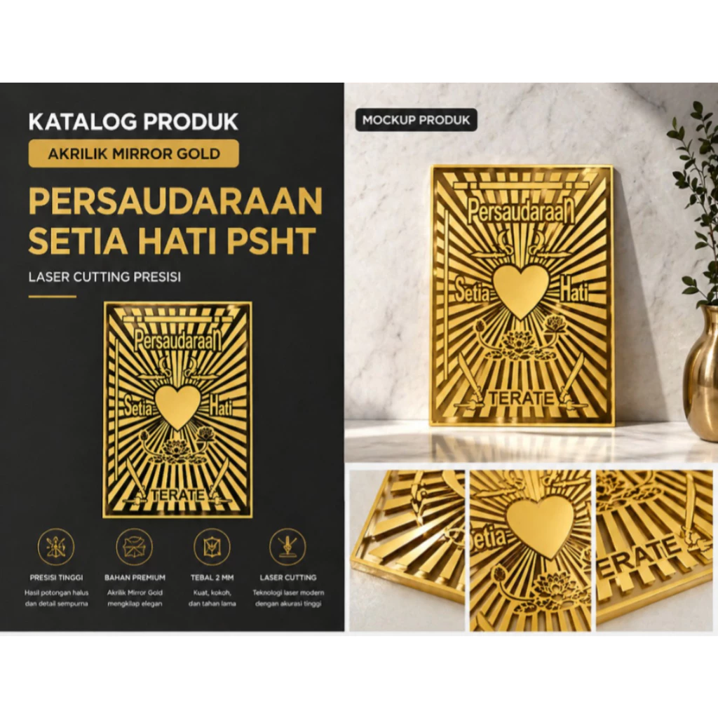 LOGO PERSAUDARAAN SETIA HATI TERATE  PSHT AKRILIK - DEKORASI MAHAR