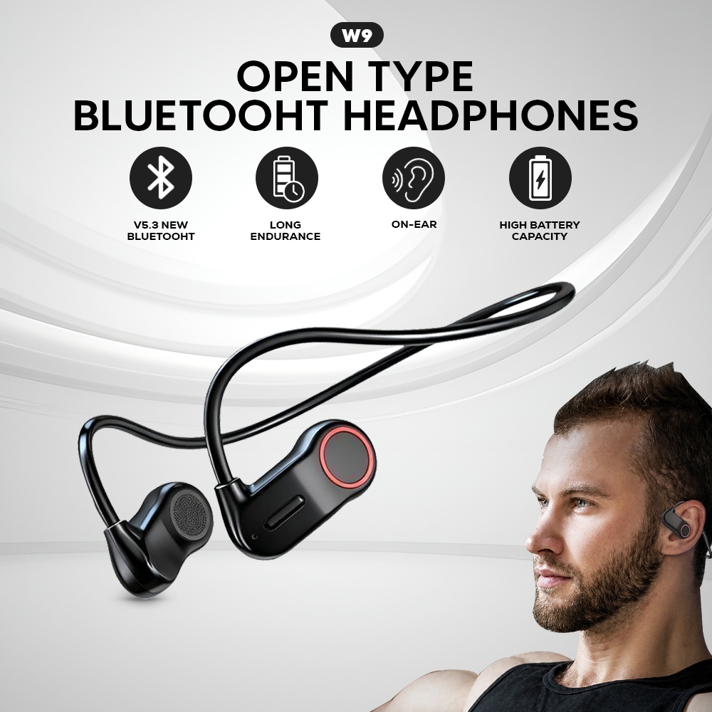 MATEI COD W9 Headset Bluetooth V5.3 Pro Air Sport Earphone Wireless Air Bone Conduction headphone HiFi