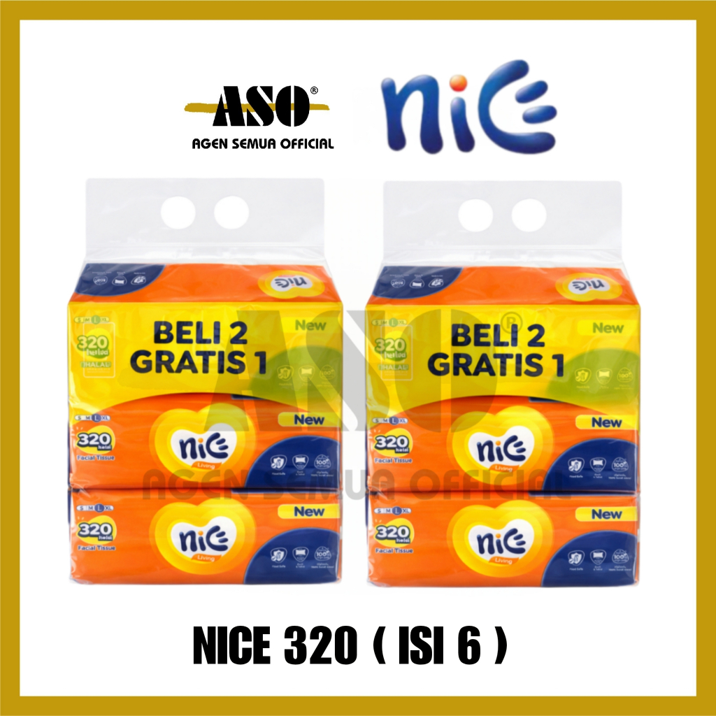 [ Paket ] Nice 320 helai 2ply facial tissue tisu wajah PROMO !!! - Gambar 2
