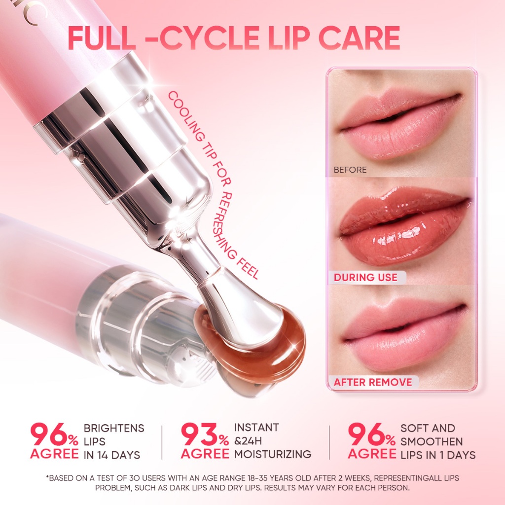 [New Shades!] SKINTIFIC - Peptide Brightening Lip Serum / Cerah Glossy Lembap Plump Mencerahkan Bibir Glowing dalam 14 Hari Menghidrasi & Melembutkan Meningkatkan Kilau Alami Bibir lip glossy Liptint lipstick tahan lama glasting - Gambar 2