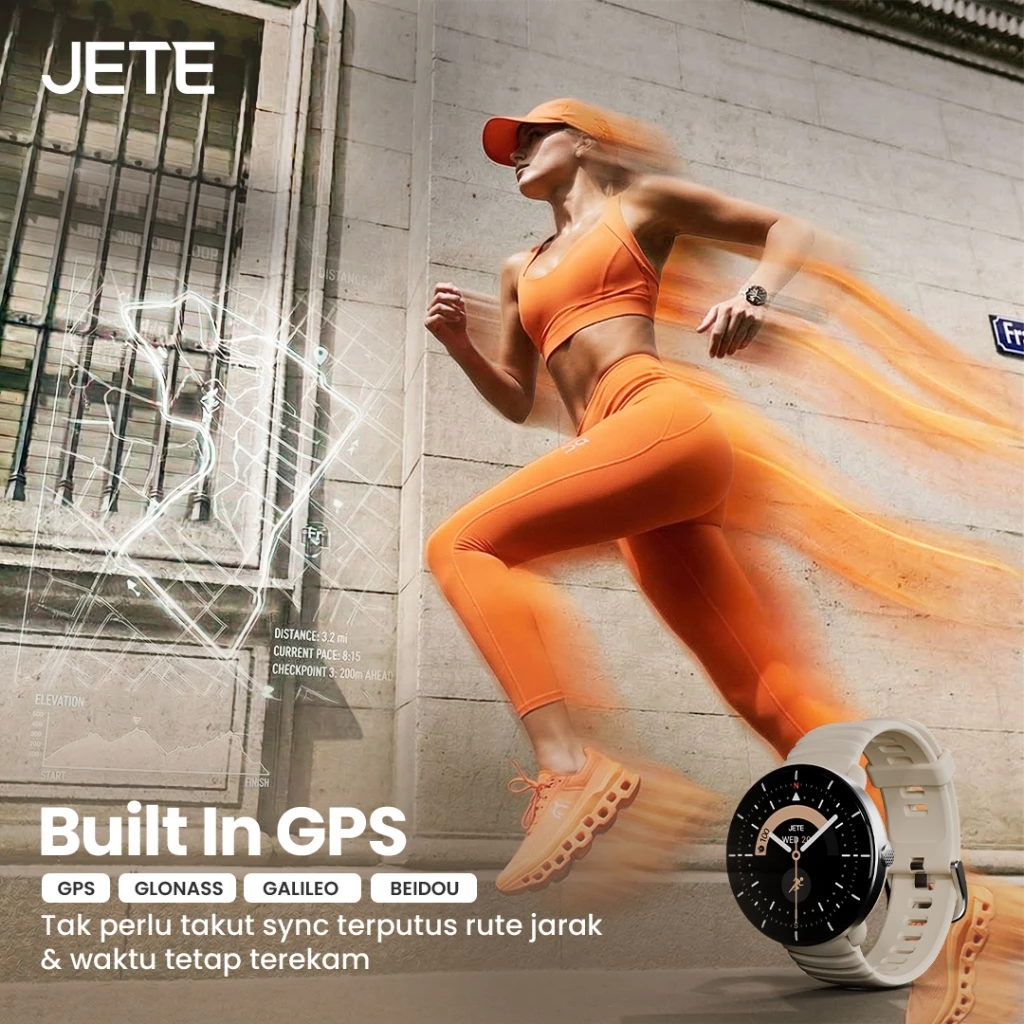 Smartwatch JETE VOLA 1.32 Inch Screen AMOLED Display Jam Tangan Olahraga Lari 5 ATM Waterproof Running Smart Watch With GPS Sport Jam Tangan Wanita - Gambar 2
