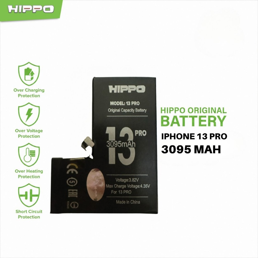 Hippo Baterai IPHONE 13 PRO 3095mAh Battery Batere Batrai Batre Original Cell Garansi resmi