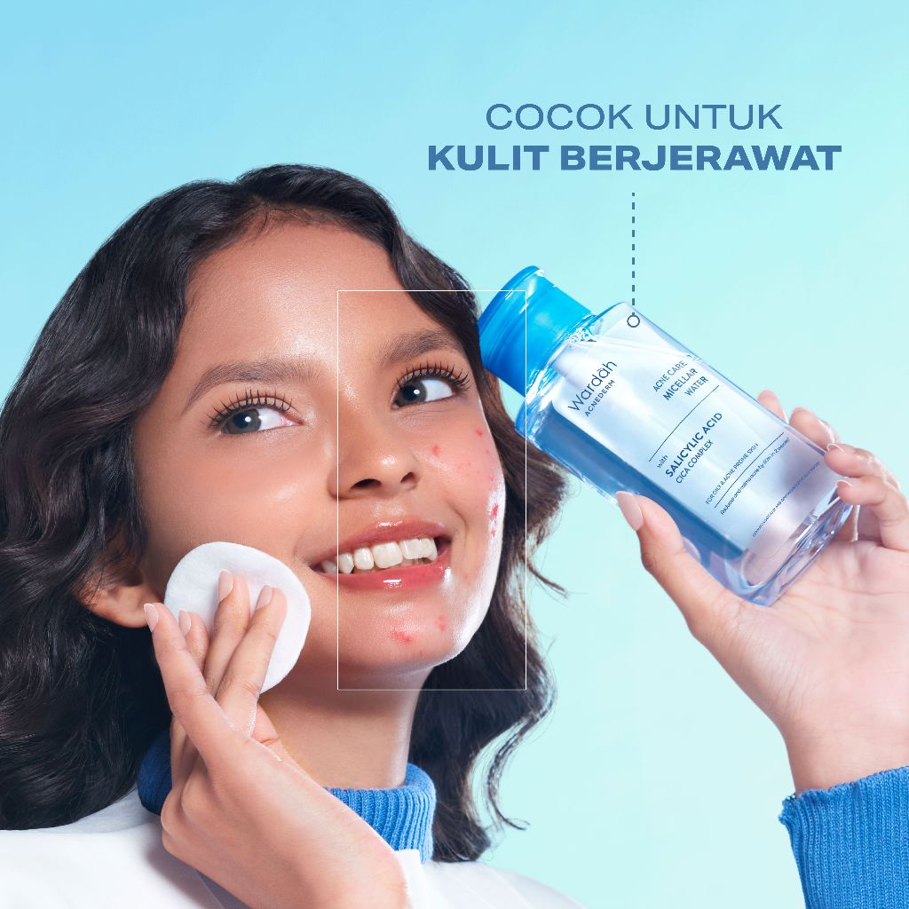 Wardah Acnederm Acne Care Micellar Water - Efektif - 50% Tanda Jerawat Berkurang - Skincare - Gambar 2