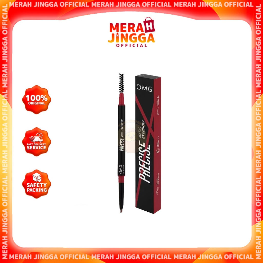 OMG Oh My Glam Precise Matic Eyebrow Precisely On-Point! Pensil Alis Presisi / Merah Jingga Official