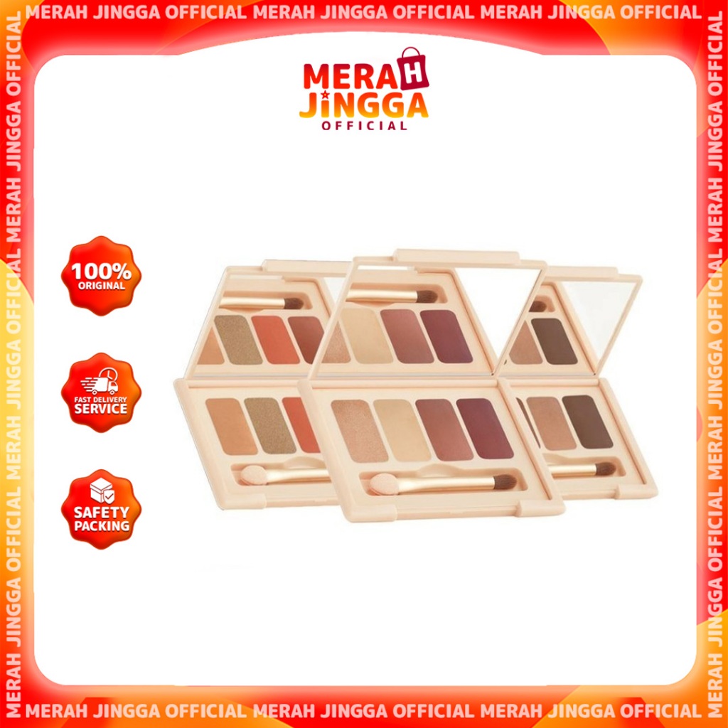 Wardah Colorfit Quad Eye Palette - Eyeshadow 4 in 1 / Merah Jingga Official