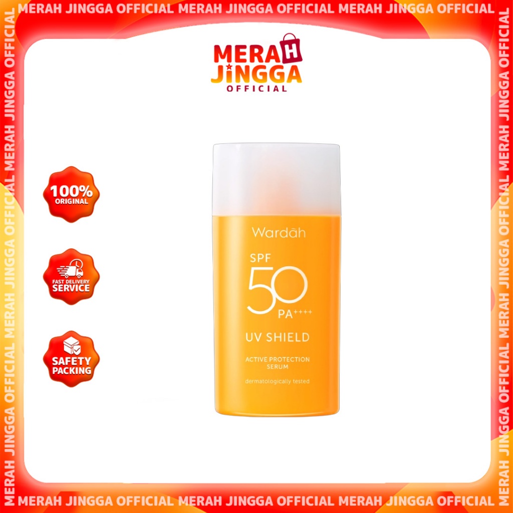 Wardah UV Shield Active Protection Serum SPF 50 35 ml / Merah Jingga Official