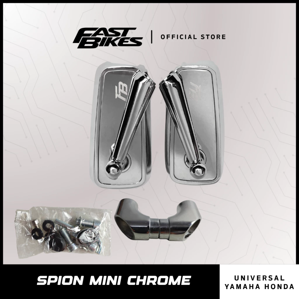 (PROMO TERBATAS) Fastbikes - Spion Carbon Universal Hitam Chrome Mini Nmax Aerox Beat 3229B-70 - Gambar 2