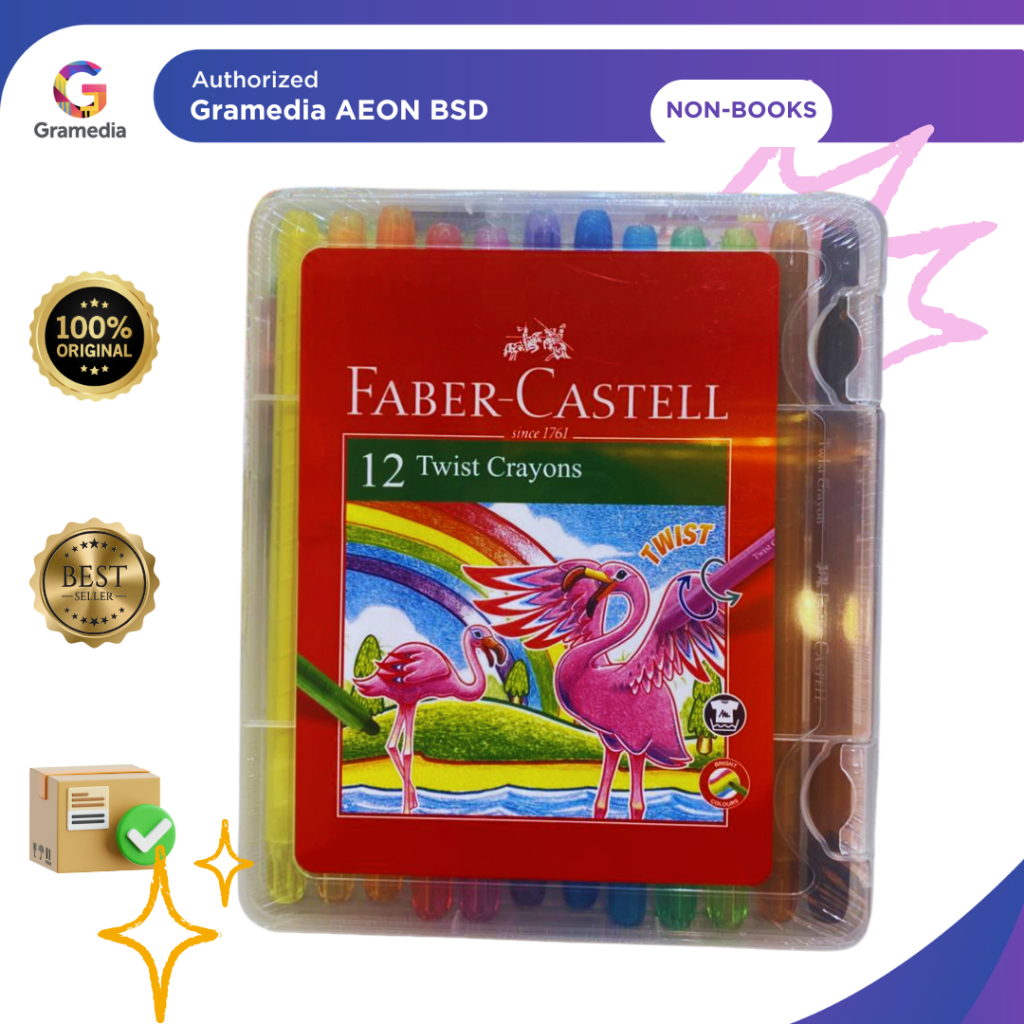 Faber Twist Crayon 12 Color - Gramedia AEON BSD