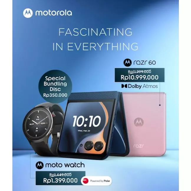 Motorola Razr 60 - 4500mAh 30Wwired/15W WLC - 32MP Selfie - 50MP RearCam OIS - 13MP UW/Macro - Moto AI - 3.6"Ext/6.9"Int Display - FHD+ LTPO 1-120Hz - Dolby Stereo - Titanium Hinge - IP48 - GGVictus - Gambar 2