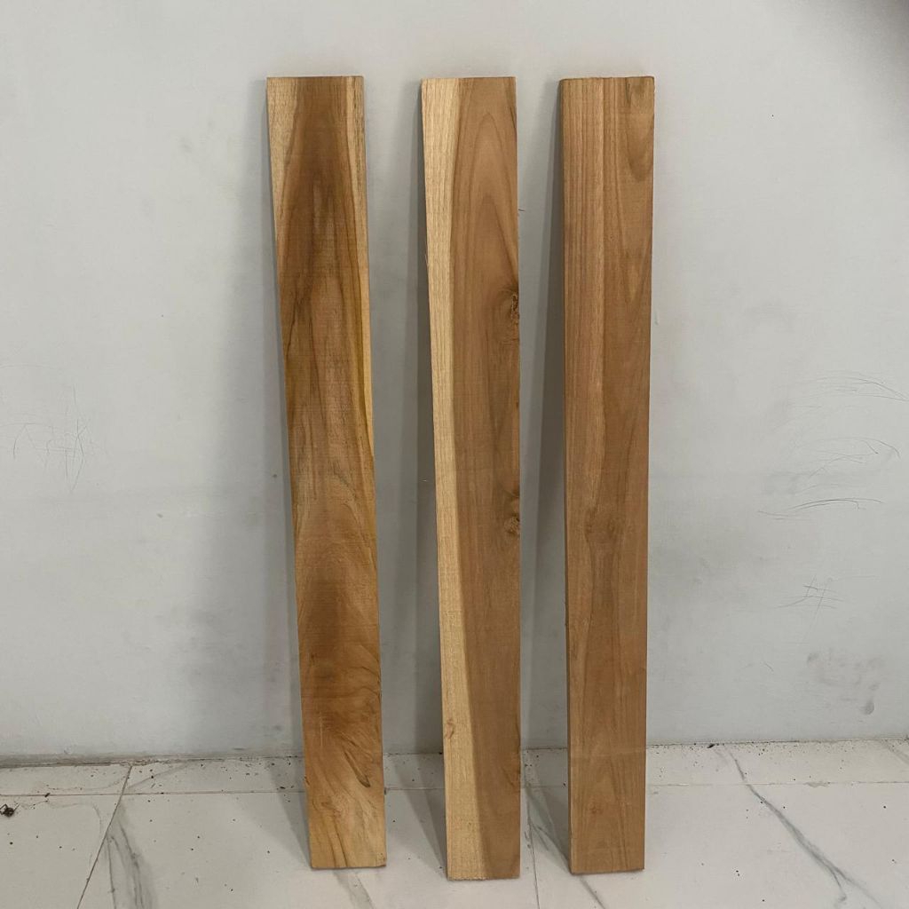Papan 2x20x100 cm Kayu Jati Asli Allgrade Sudah Serut Rapi Bahan Kerajinan DIY Top Tabble Material Konstruksi - Gambar 4