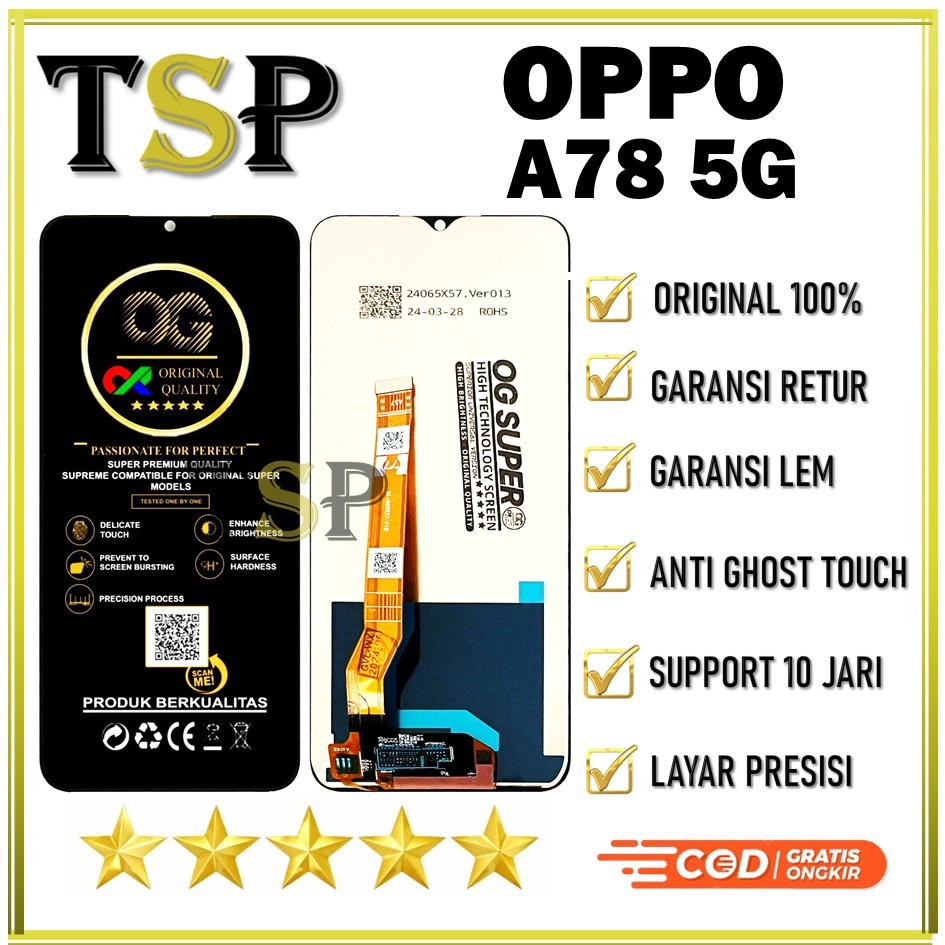 LCD OPPO A78 5G FULLSET ORIGINAL LAYAR HIGH TOUCHSCREEN ORIGINAL 100%