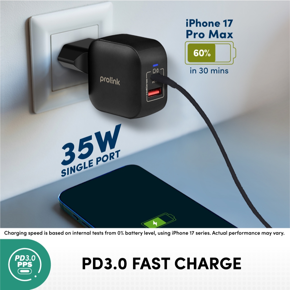 Prolink 35 Watt / 2 Port / GaN PD Kepala Charger / Wall Travel - Gambar 4