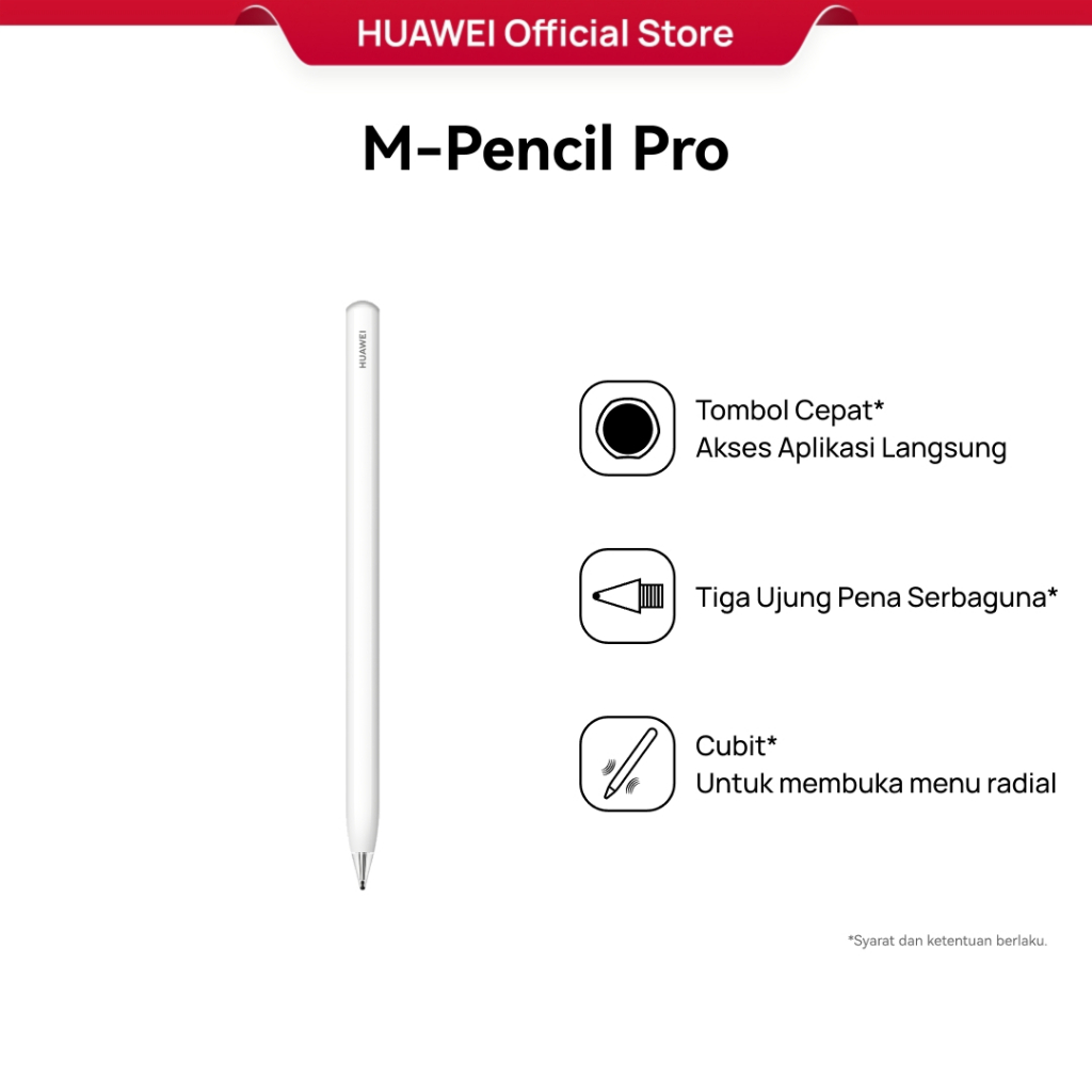 HUAWEI M-Pencil Pro / Direct App Access / Three Versatile Pen Tips / Pinch to open Radial Menu