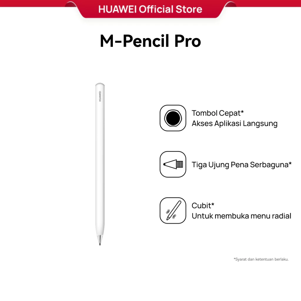 HUAWEI M-Pencil Pro / Direct App Access / Three Versatile Pen Tips / Pinch to open Radial Menu