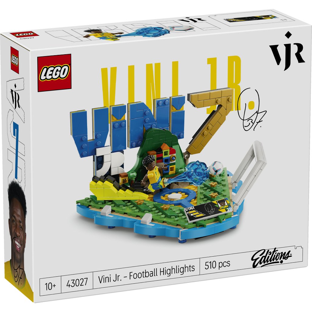 LEGO Editions Football 43027 Vini Jr. – Soccer Highlights (510 Pieces), FIFA World Cup 2026 Collection, Toys, Bricks, Mainan Anak Laki Laki - Gambar 4