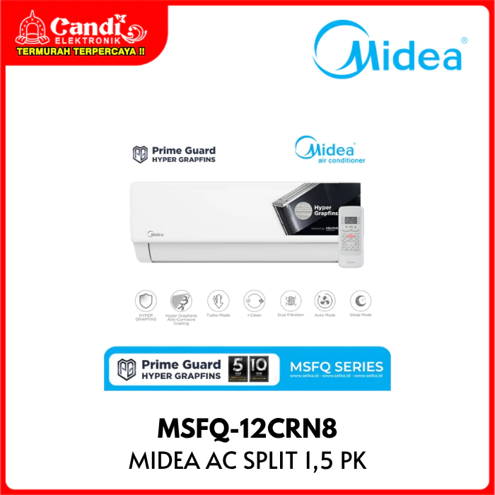 MIDEA Air Conditioner AC Split 1,5 PK Standard Turbo Mode Dual Filtration MSFQ-12CRN8 - Gambar 4