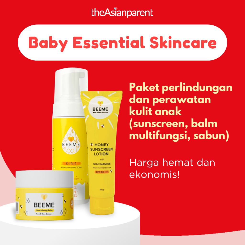 BEEME Baby Essential Skincare Paket Perawatan Bayi - Pelembab, Sabun, Honey Sunscreen Lotion SPF 50+++