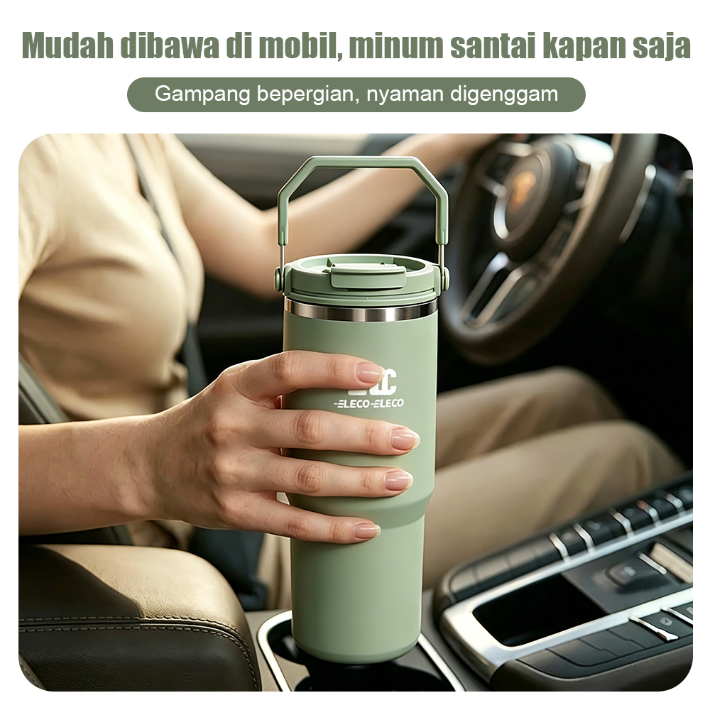 LECO LECO Water Bottle with Stainless Steel 316- 890mL dan 1200mL Tumbler Botol Air Minum Pegangan portabel untuk menambah dan menjaga suhu dingin, tahan panas dan dingin. - Gambar 2