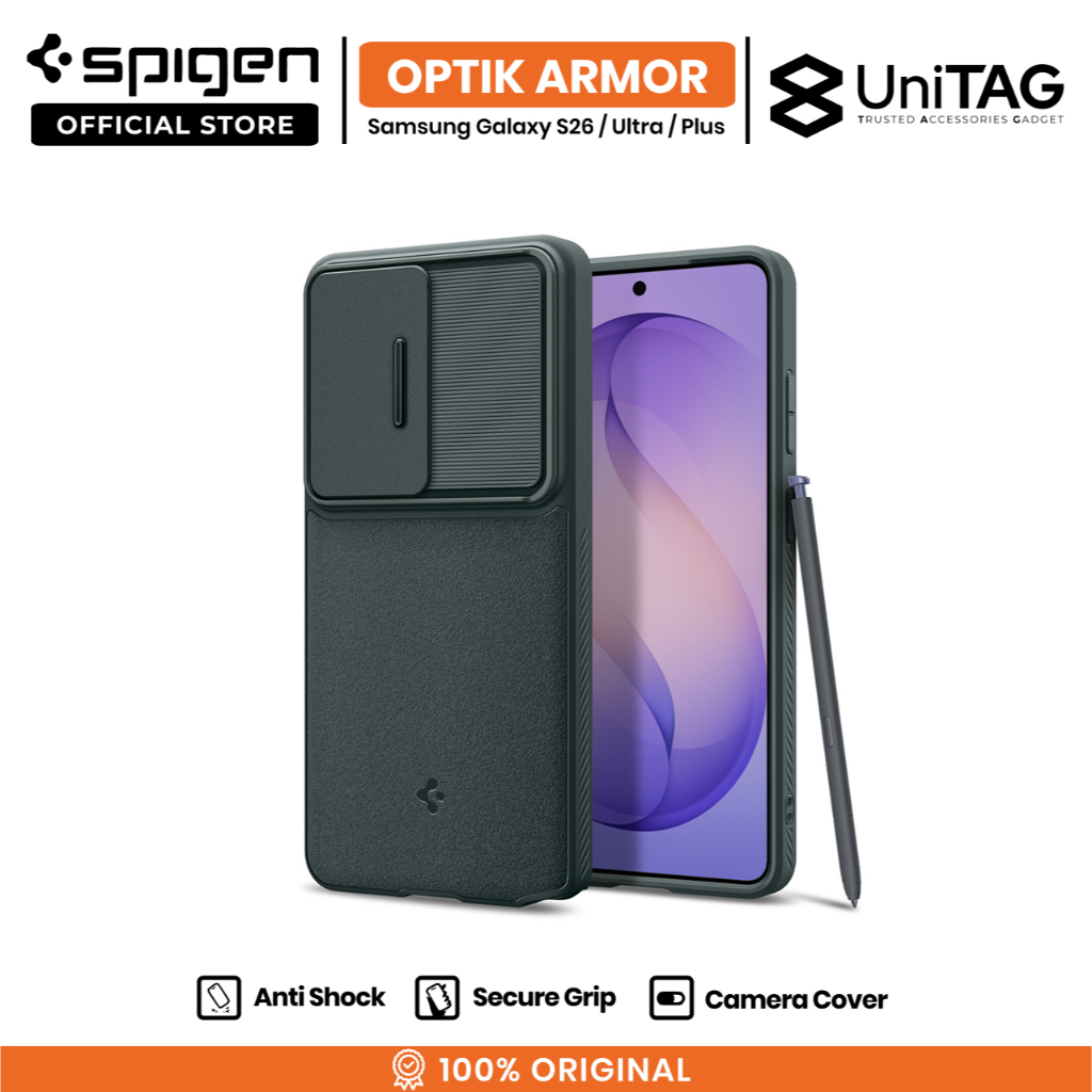 SPIGEN Case for Samsung S26 Ultra Optik Armor Camera Slide Protection Casing