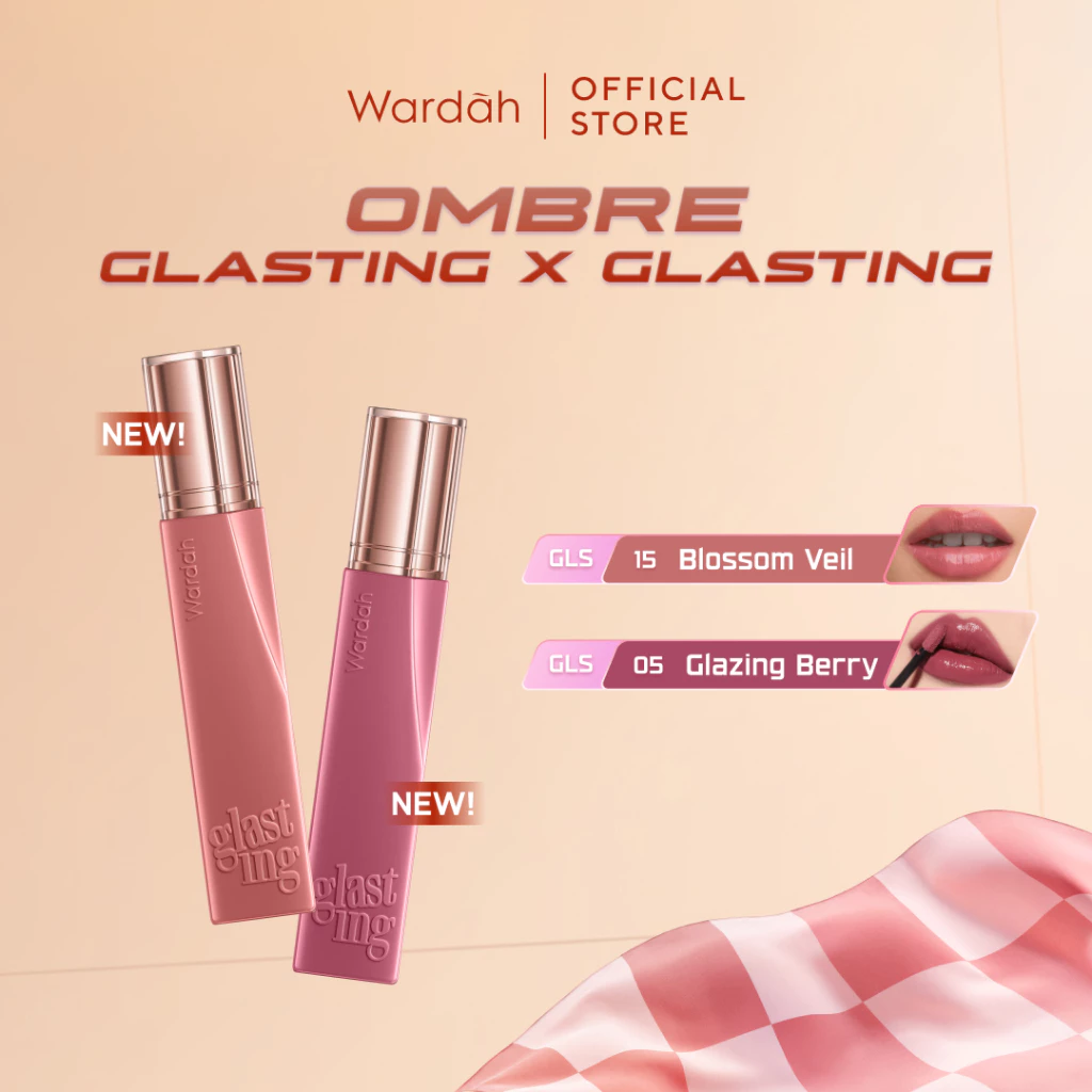 WARDAH Ombre Glasting Liquid Lip + Matte Lip Cream -Lip-Stain-Lipgloss-Lipstik-Lip Matte-Lipcream-Lip Cream- Glossy Longlasting Waterproof Tahan Lama - Glaze Lip - Liptint Anak Sekolah - Makeup - Gambar 3