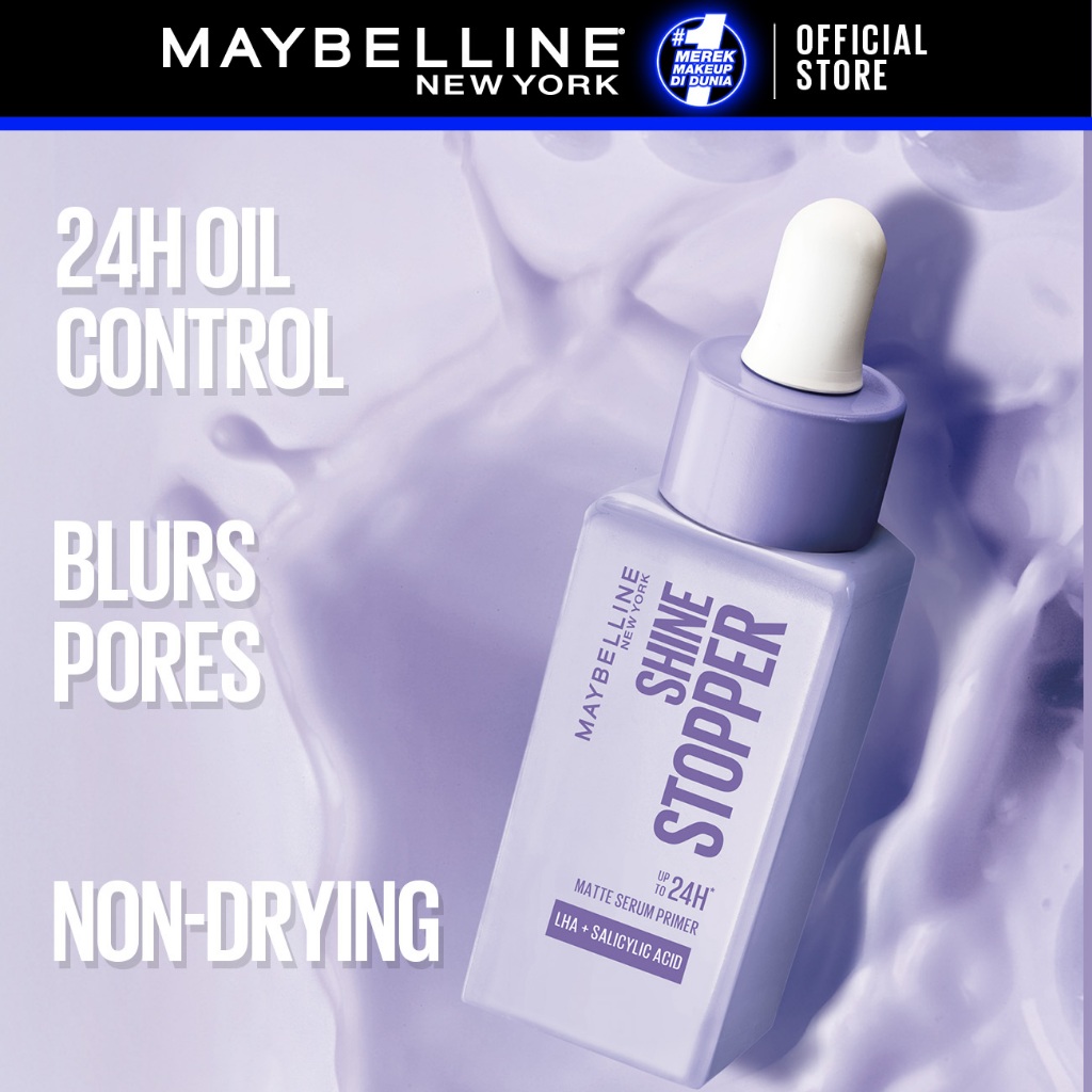 [BARU] MAYBELLINE OFFICIAL Shine Stopper Skin-Prep Untuk Makeup Anti Longsor 25mL 24H Oil Control Primer Wajah - Gambar 4