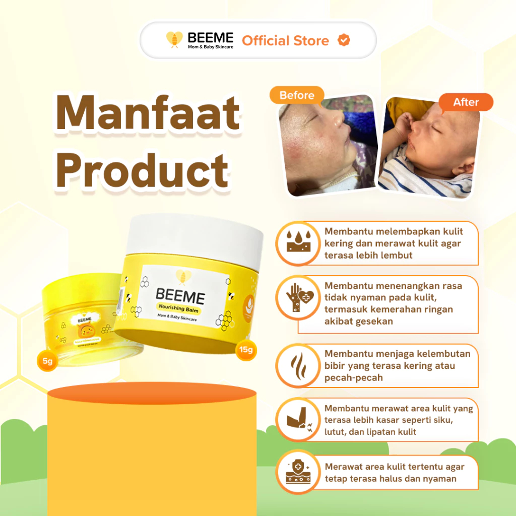 Balm Serbaguna Bayi & Keluarga 5gr BEEME, Melembapkan, Bahan Alami, Rawat Ruam & Eksim - Gambar 4