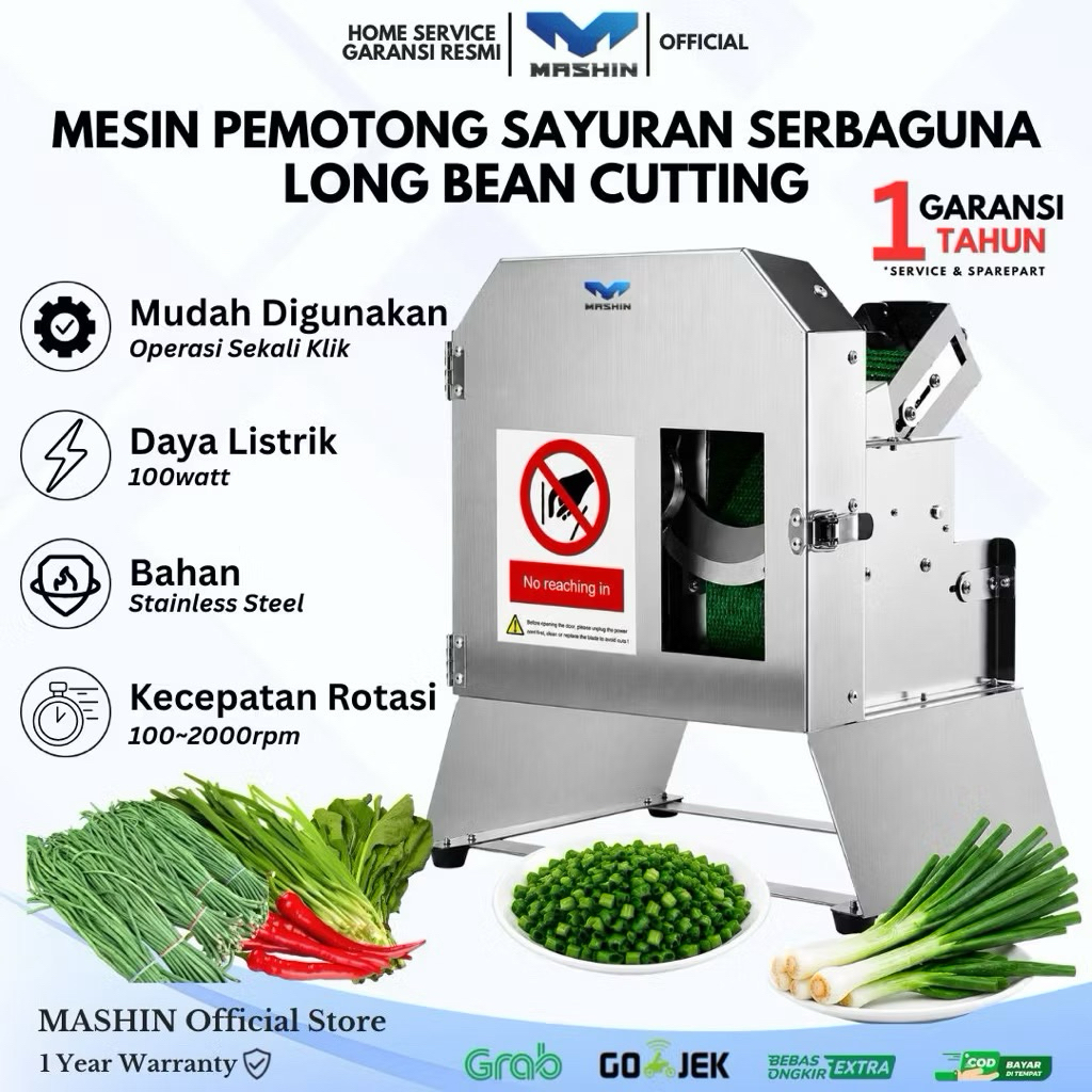 Mashin - Mesin Pemotong Sayuran Multifungsi Long Bean Cutting Potong Kacang Panjang Otomatis