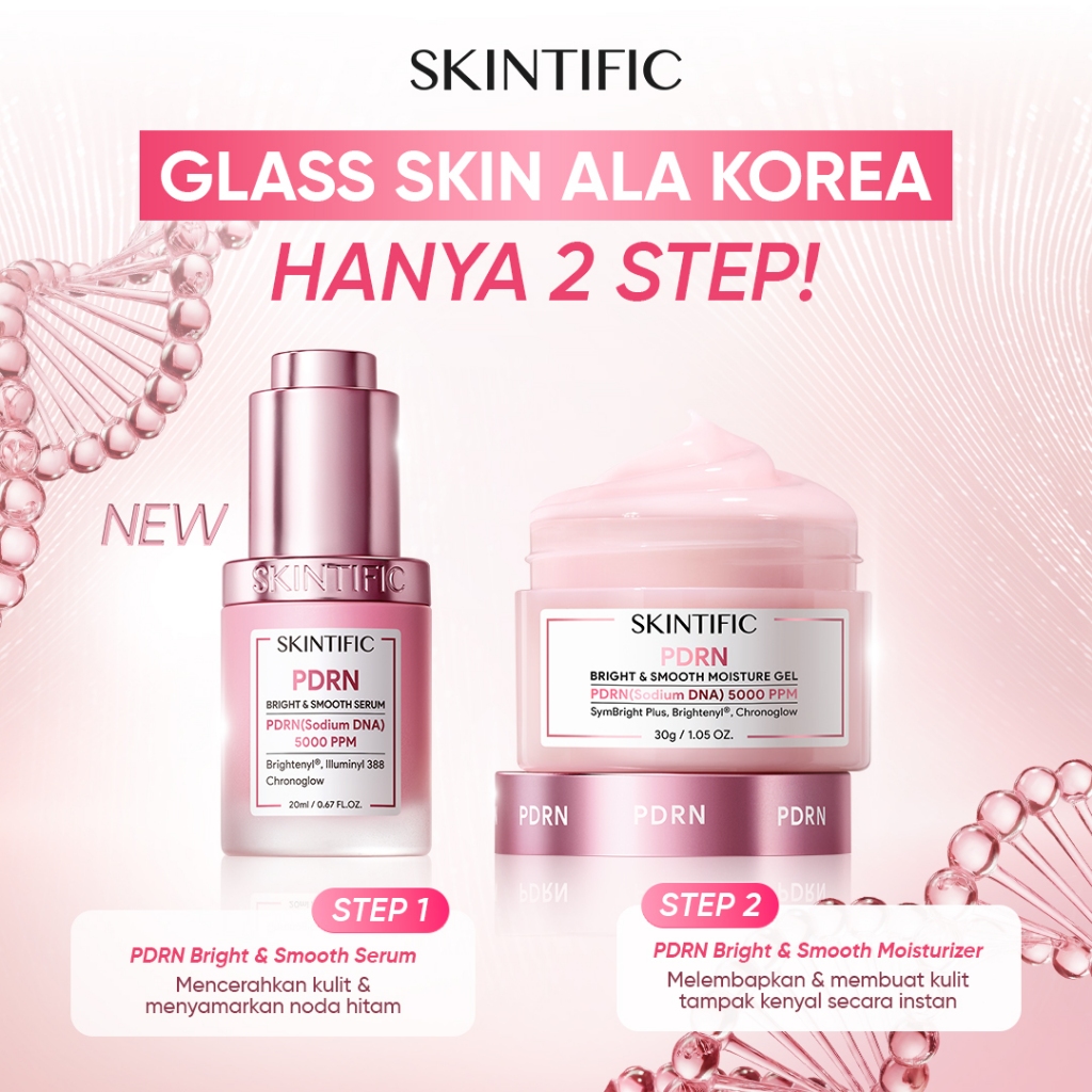 SKINTIFIC - 2pcs Skincare Set / Serum + Moisturizer / PDRN Glass Skin Glowing Brightening Retinol Anti-Aging Vitamin C 377 Dark Spot Barrier Soothing Gel Acne Treatment Acne Calming Peeling 5X Ceramide Niacinamide Oil-control Sensitive Kulit Berminyak - Gambar 3