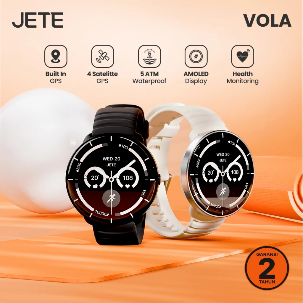 Smartwatch JETE VOLA 1.32 Inch Screen AMOLED Display Jam Tangan Olahraga Lari 5 ATM Waterproof Running Smart Watch With GPS Sport Jam Tangan Wanita
