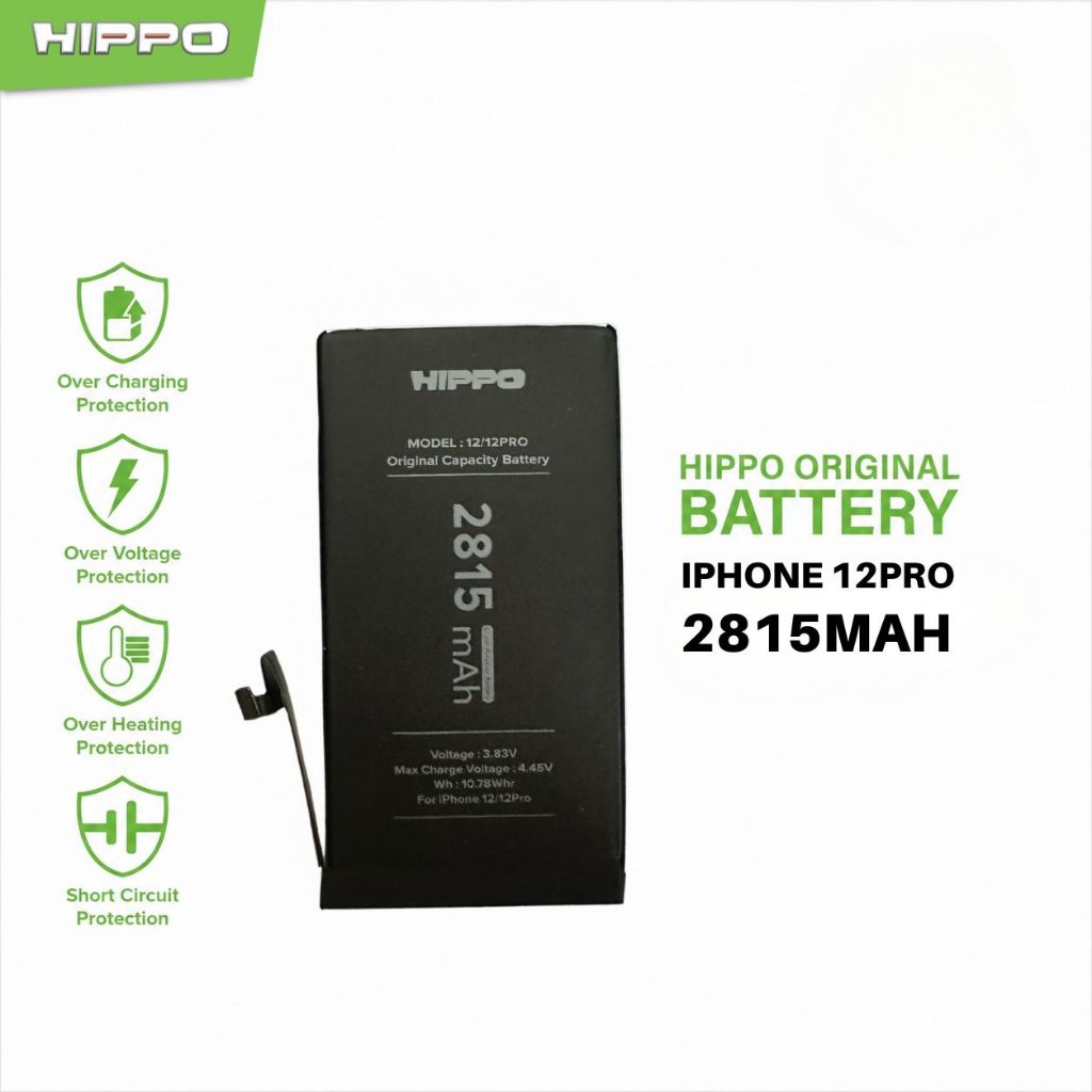 Hippo Baterai Baterry 100% ORI Baterai Iphone 12 Pro 2815mAh Original Batere Premium Batu Batre Batrai Handphone Garansi Resmi