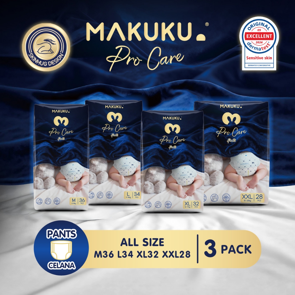 [3 PACK] MAKUKU Pro Care 2.0 Pants M36 / L34 / XL32 / XXL28 Popok Bayi