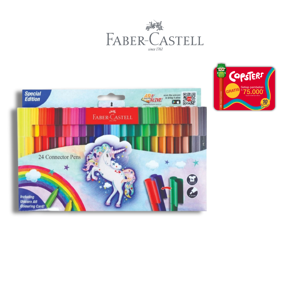Faber-Castell spidol Connector Pen Unicorn Series set 12 dan 24 - Gambar 2
