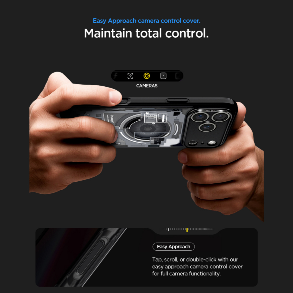 SPIGEN Special Bundling for iPhone 17 Pro Case Ultra Hybrid Magfit Zero One Black + Tempered Glass with Tray 1 Pack Glas.tR EZ Fit Pro HD Privacy - Gambar 4