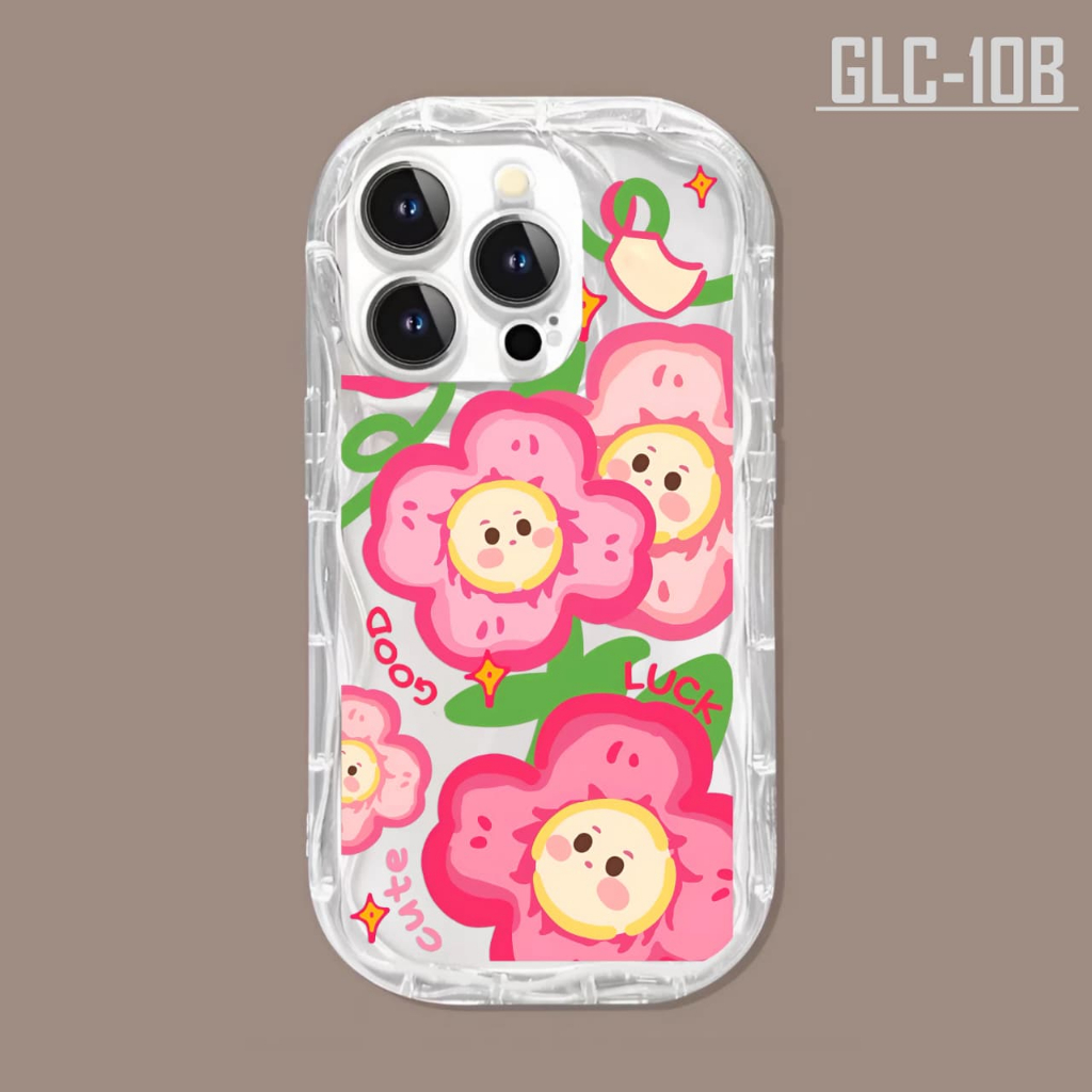 Casing Realme 12 5G Realme 12 Plus Realme 12 Pro Plus Realme 13 4G Realme 13 Pro Realme C20 Realme C11 2021 Realme C30 Realme C30S Realme C53 Realme C51 Realme C51S Realme C63 Case Lucky Flowers Pink Aesthetic Clear Case Anti Kuning Cute Kawaii GLC-10 - Gambar 3