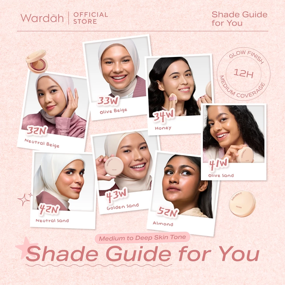 Wardah Cushion Glow Colorfit Perfect Glow Cushion 15 g - Medium-High Coverage Hingga 12 Jam Dengan SPF 40 PA - Dilengkapi Dengan Glow Perfecting Pigment & Skincare-infused CICA + Hydra ß-Glucan - Hasil Akhir Glowing - Makeup - Gambar 4
