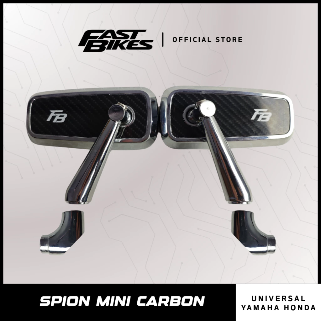 (PROMO TERBATAS) Fastbikes - Spion Carbon Universal Hitam Chrome Mini Nmax Aerox Beat 3229B-70