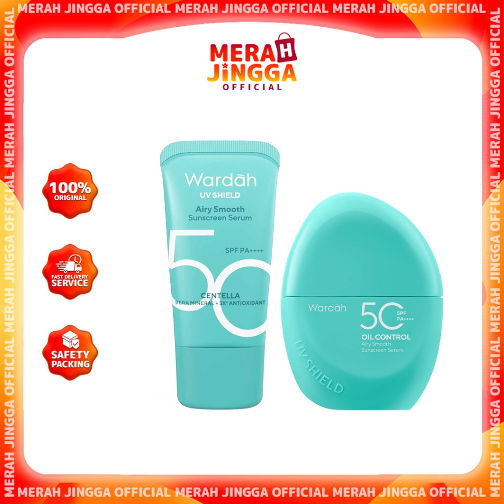 Wardah UV Shield Airy Smooth Sunscreen Serum SPF 50 PA++++ / Merah Jingga Official