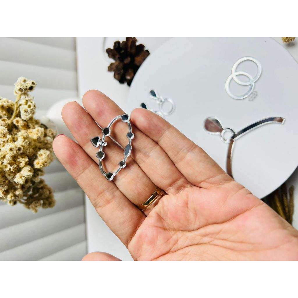 MAHAR PERNIKAHAN KALUNG CINCIN GELANG ANTING ANTING MAHAR PERNIKAHAN / REPLIKA PERHIASAN AKRILIK - Gambar 3