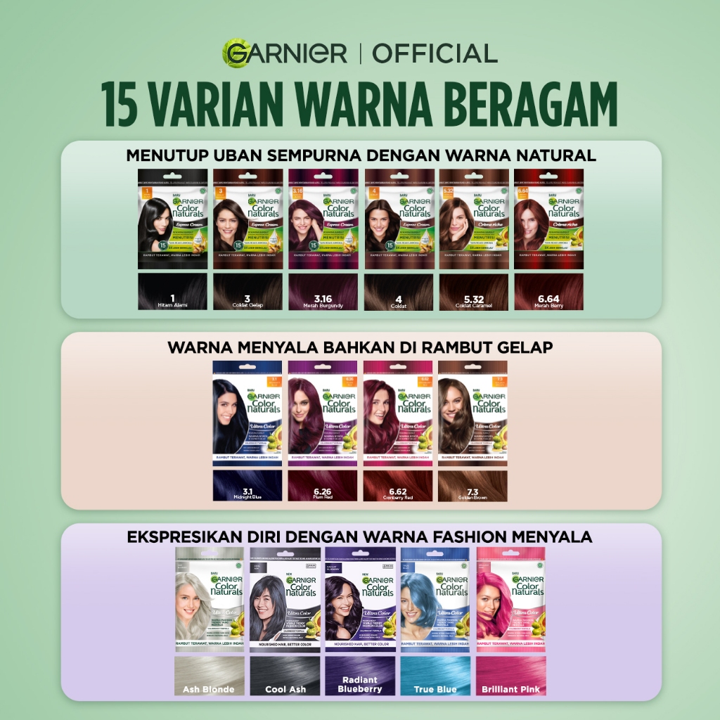 Garnier Color Naturals Ultra Color Fashion Collection Radiant Blueberry - Cat / Pewarna Rambut Permanent) - Gambar 2