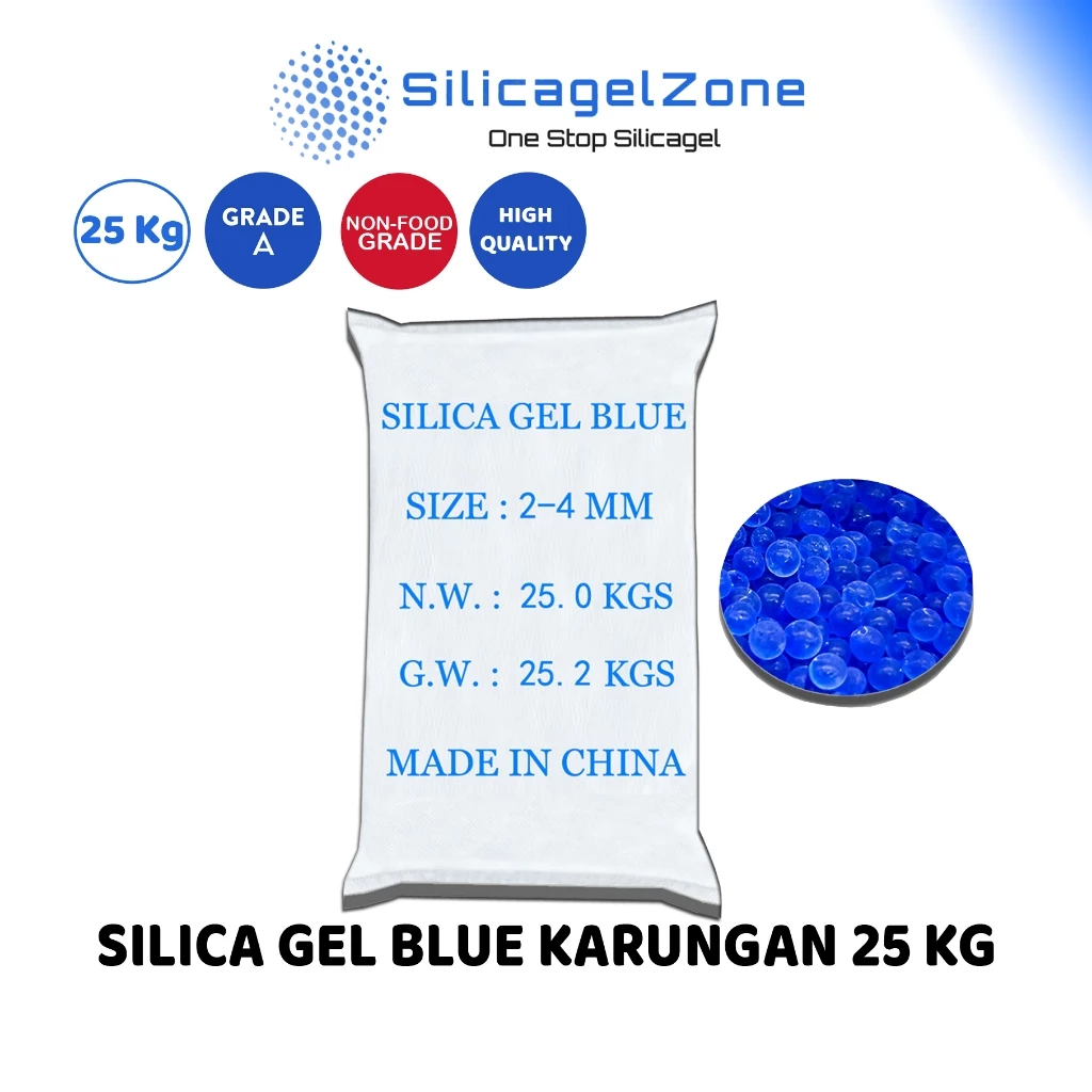 Silica Gel Blue Curah Refill 25 KG High Quality