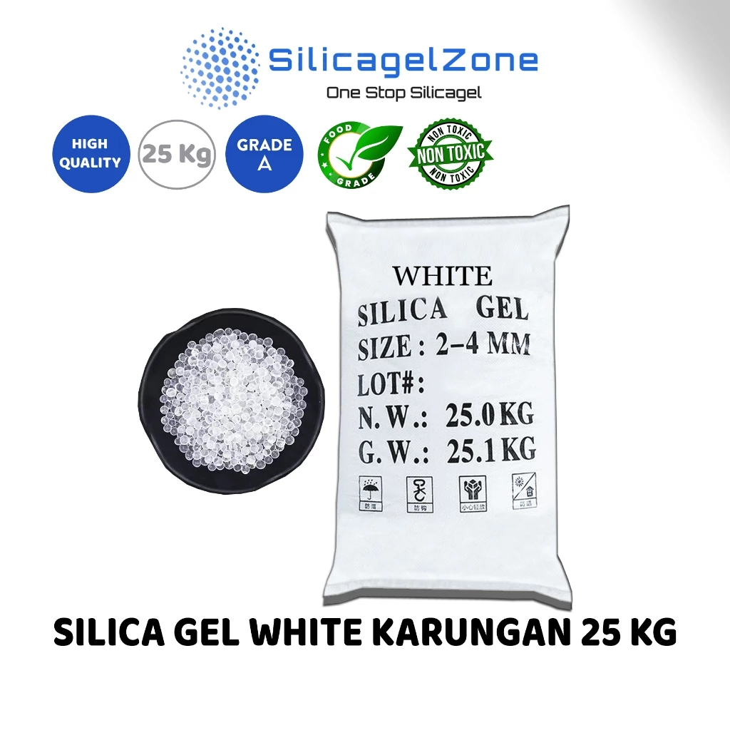 Silica Gel White Curah Refill 25 KG High Quality