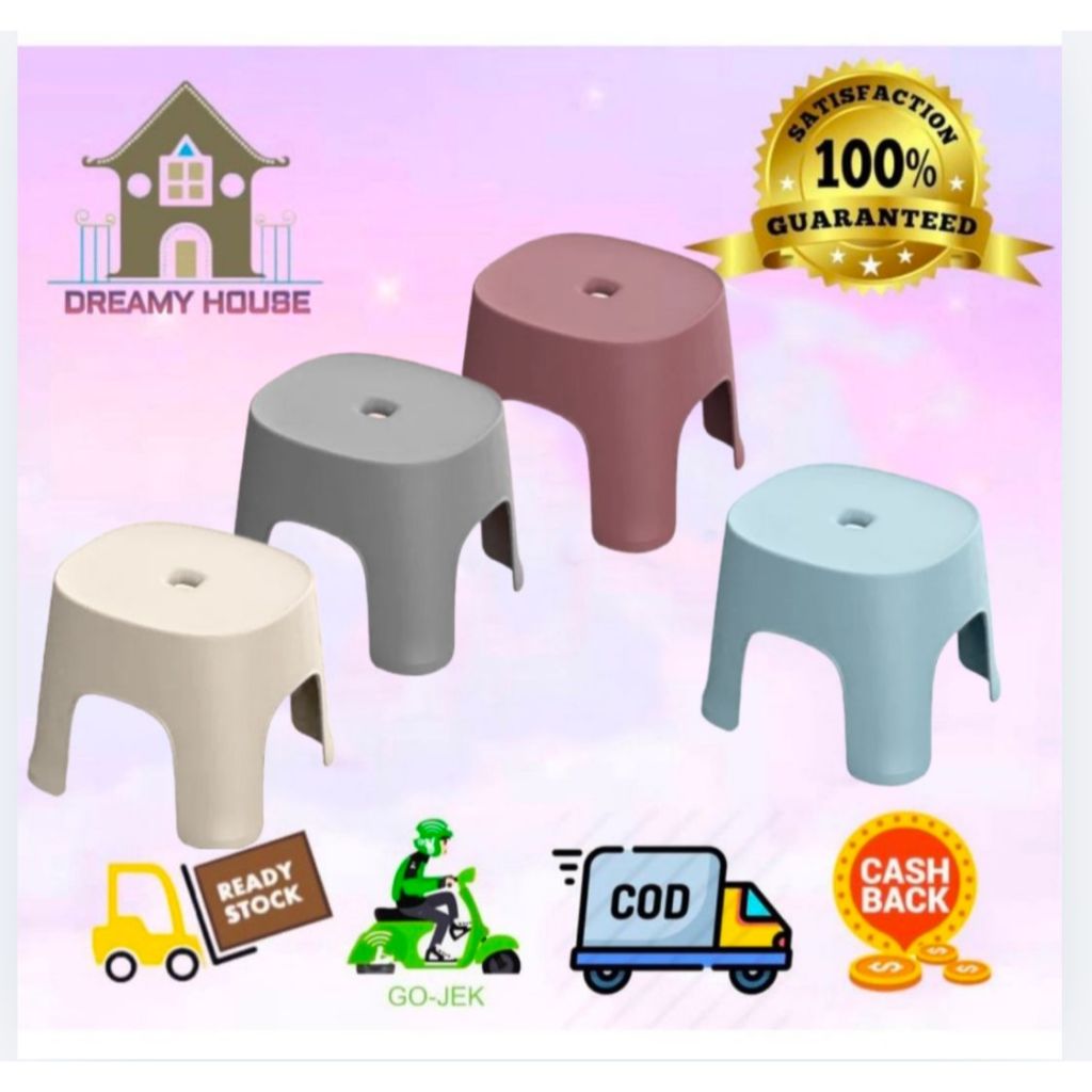 Dreamyhouse Kursi Jongkok Mini Bangku Plastik Serbaguna Dingklik Santai Kecil