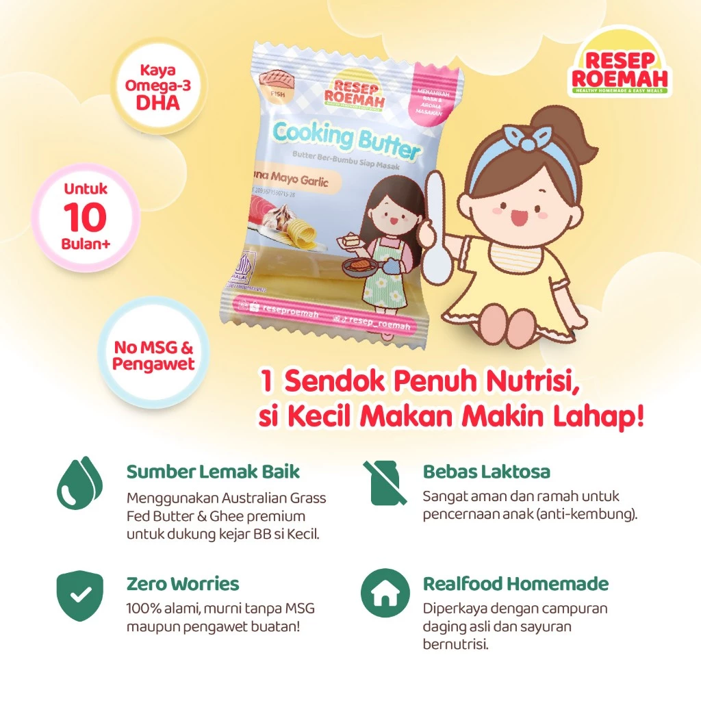 Cooking Butter Australian Grass Fed & Ghee By Resep Roemah - Butter Bumbu Organik Siap Masak Sumber Lemak Baik MPASI Rendah Laktosa - Gambar 2