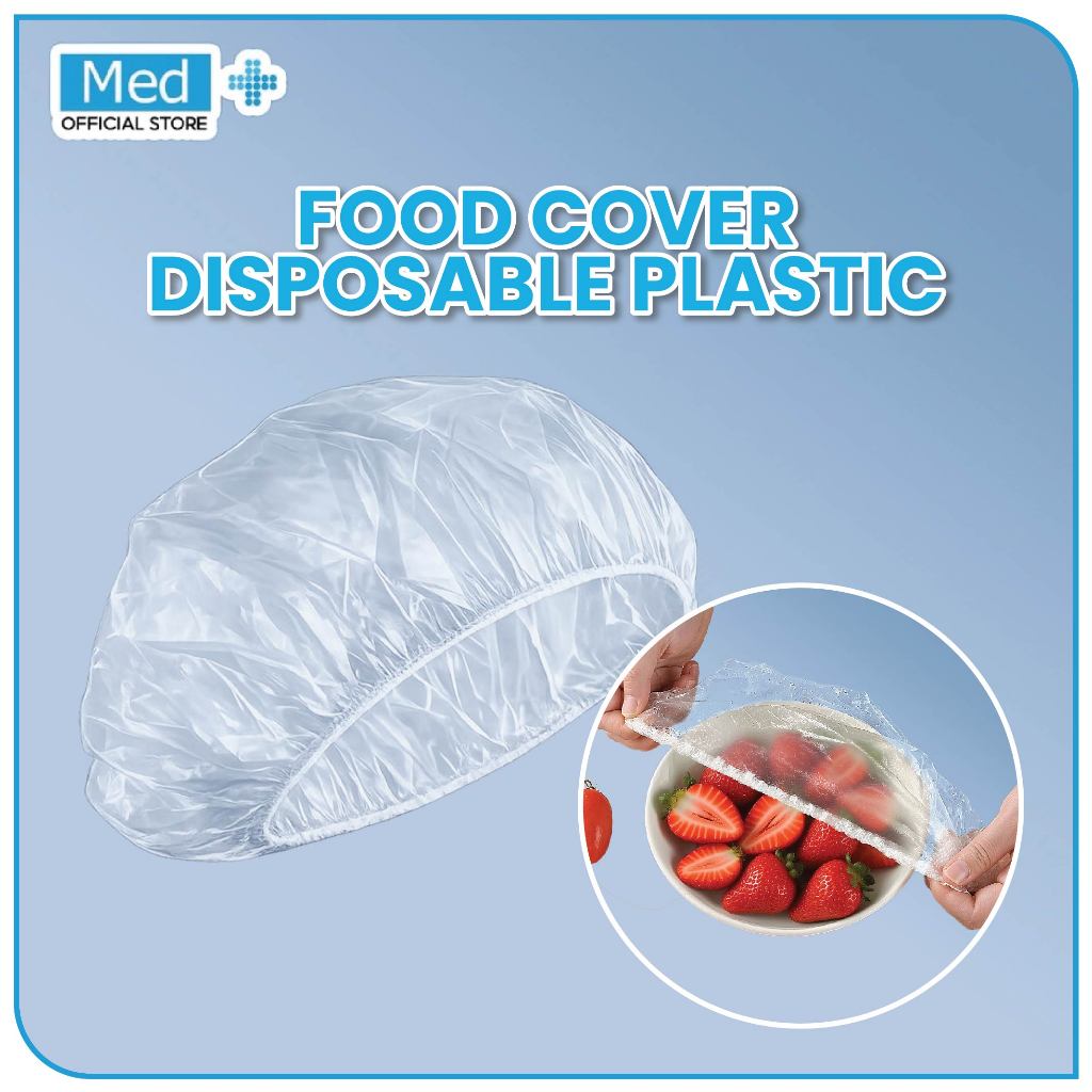 Med+ Sarung Plastik Makanan Food Grade Elastis & Praktis (Tarik 30 cm) / Penutup & Wrapping Makanan – 100 pcs