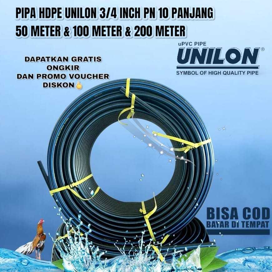 PIPA HDPE UNILON 3/4 INCH ( 25MM ) PN 10 PANJANG 50 METER / 100 METER 200 METER