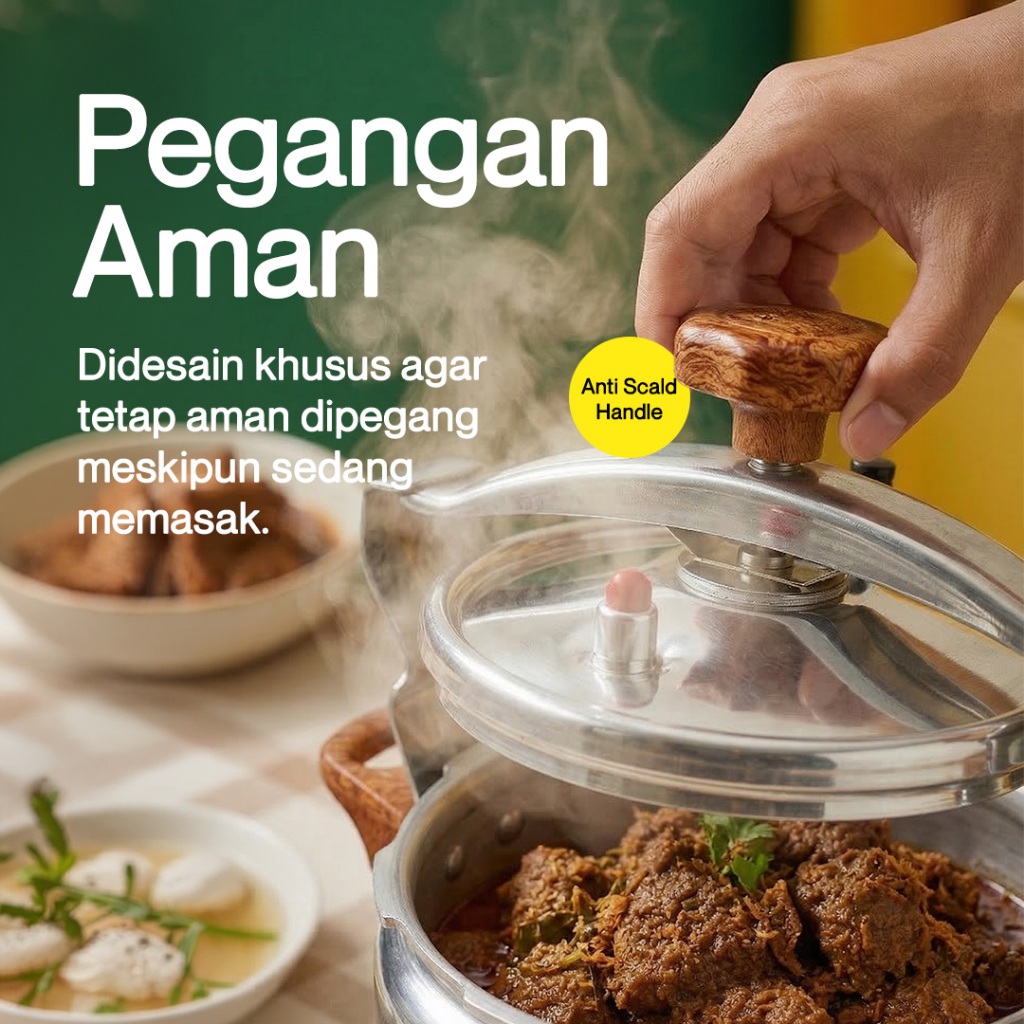 Oxone OX2004 Presto Panci Alumunium Pressure Cooker 4L Premium - Gambar 2