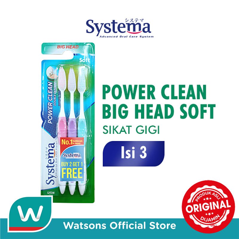 Systema Sikat Gigi Power Clean Big Head 3'S