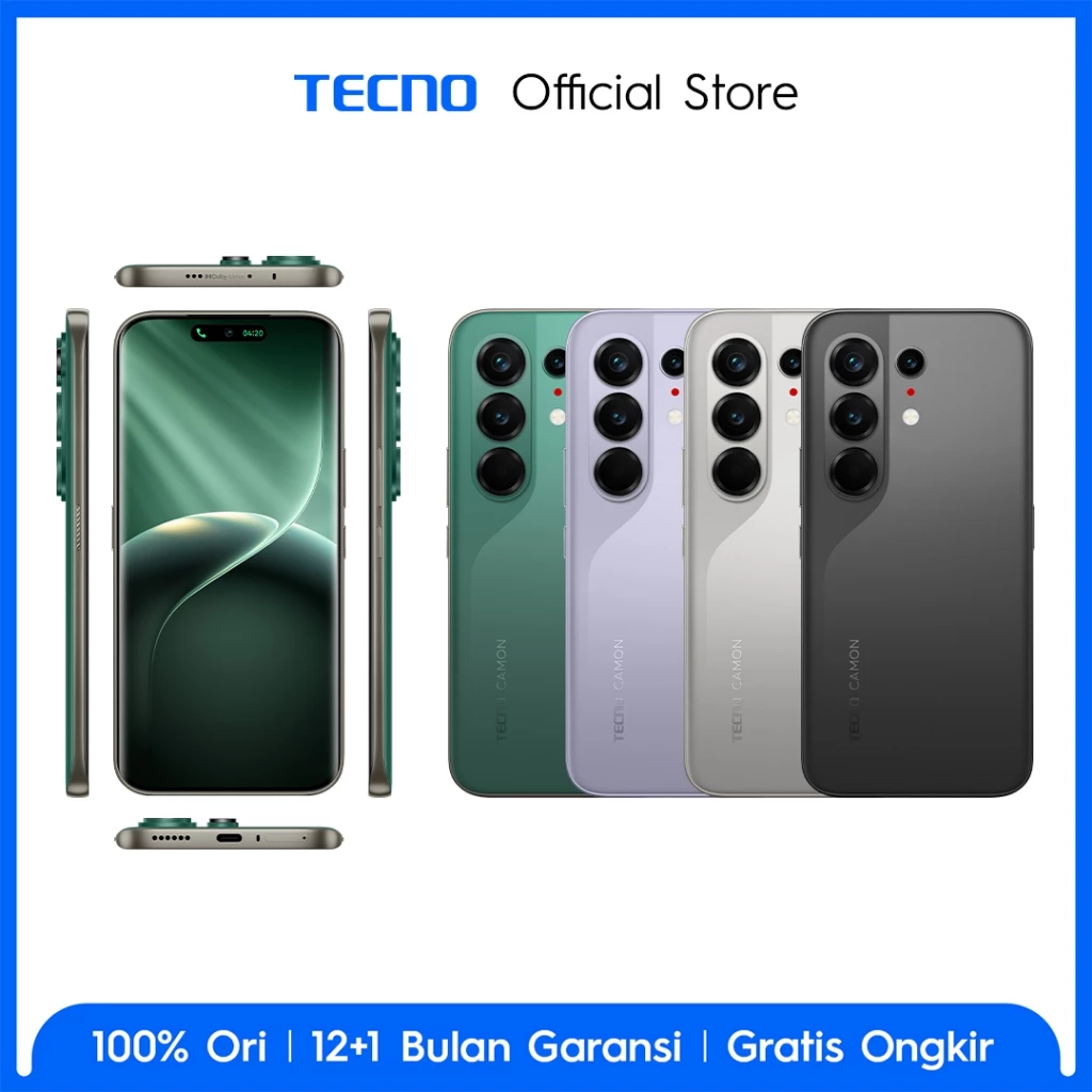 [5x SUPERZOOM FLASHSNAP] TECNO CAMON 50 PRO 5G 12GB+12GB*/512GB, 50MP Sony LYT-700C, 50MP 3x Telephoto Camera, MediaTek Dimensity 7400 Ultimate 5G, IP69K, 6500mAh, Android 16, camon50pro - Gambar 2