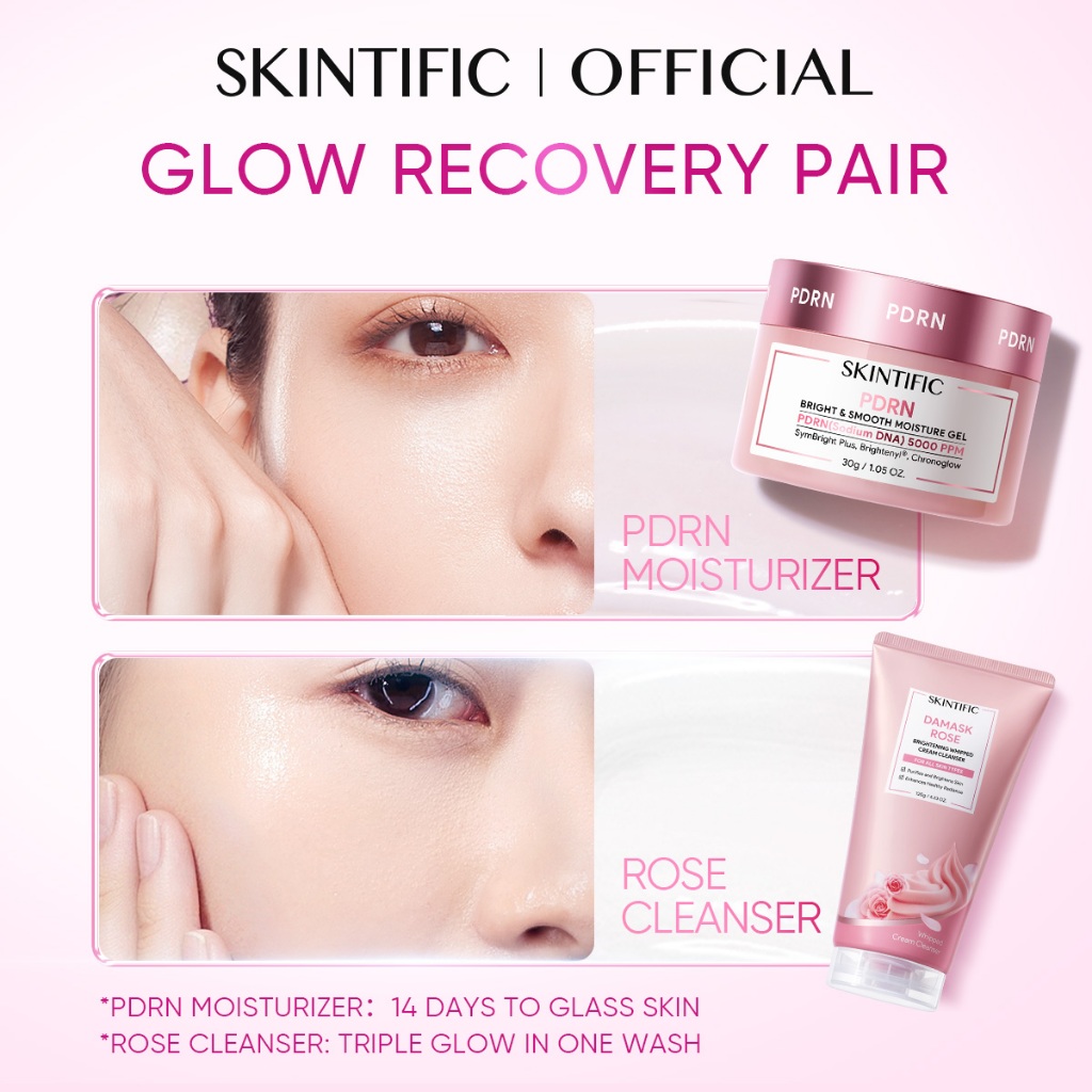 Skintific 2Pcs PDRN+Rose Brightening Set - Gambar 2